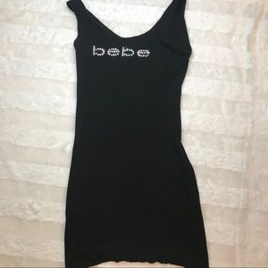 Bebe Black Logo Tank Dress